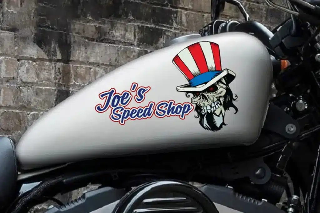 car vinyl bumper gas cap (for motorcycles) stickers printing china manufacturer