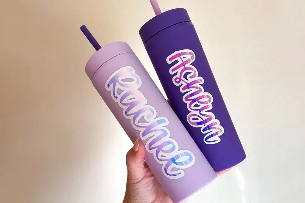 white die cut vinyl stickers water bottle printing china manufacturer