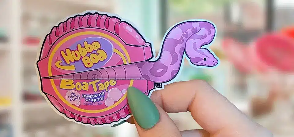 A close-up shot of durable custom vinyl stickers on a roll