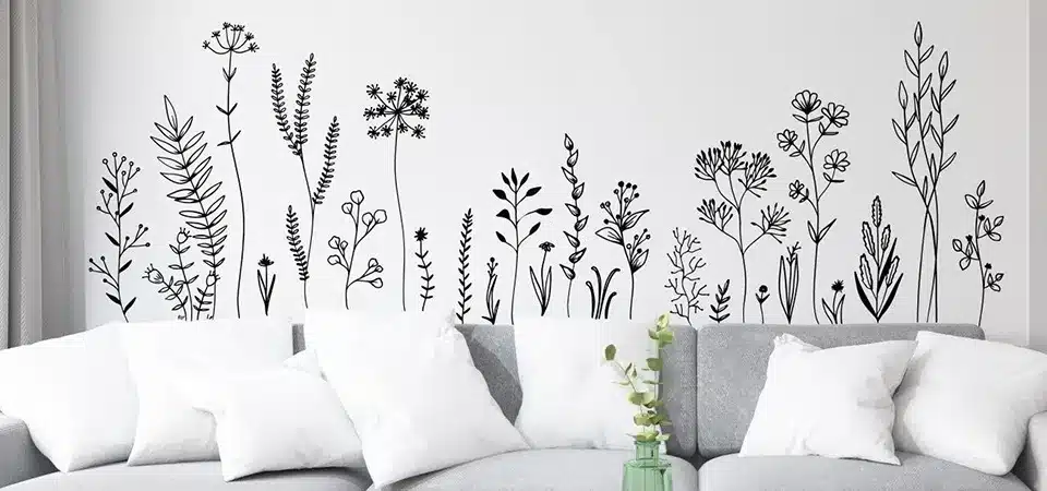 A close-up shot showing the thin, flexible texture of a matte vinyl wall decal.