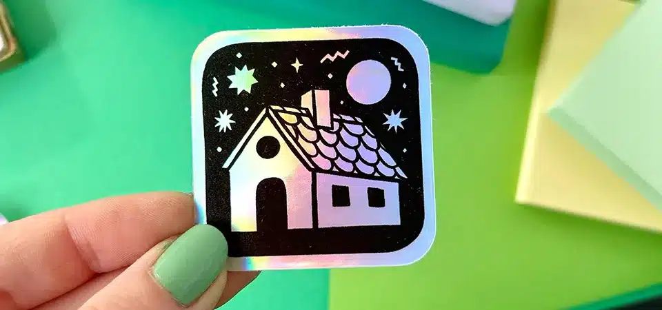 what is the difference between holographic and glitter stickers