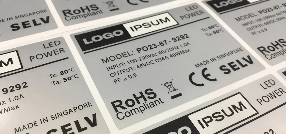 A sleek black box for a tech gadget, sealed with a small, elegant mirror silver sticker.