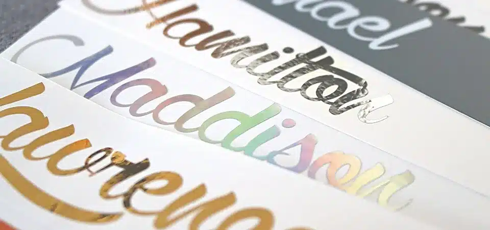 A computer screen showing a name being designed in Cricut Design Space with letters welded together