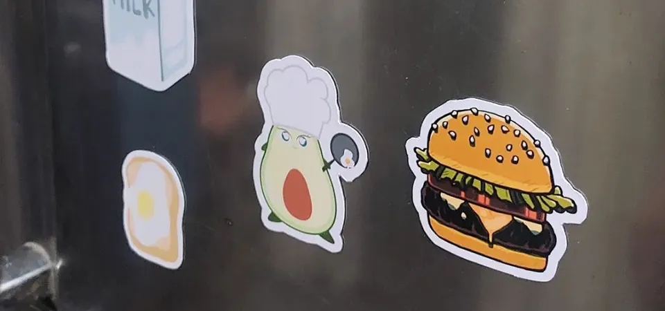 A magnet sticking firmly to a stainless steel mixing bowl