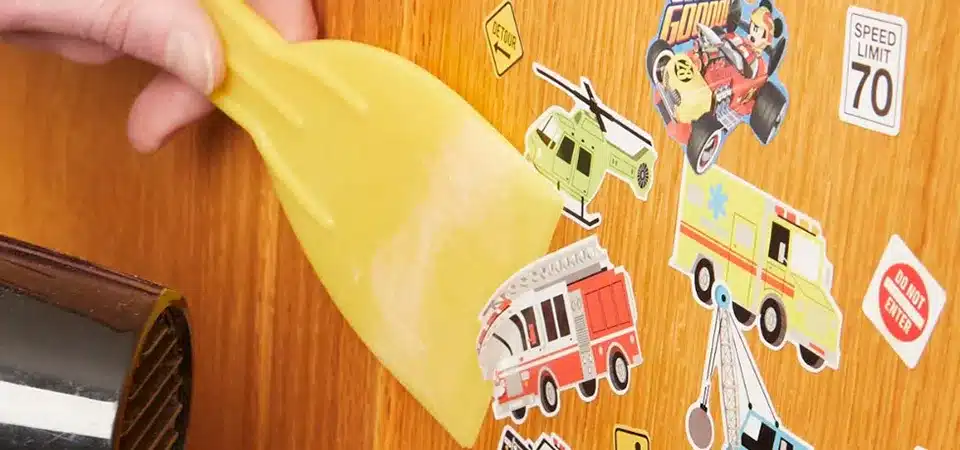 how to remove stickers from wood