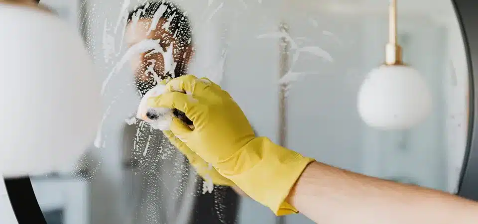 how to get sticker residue off a mirror