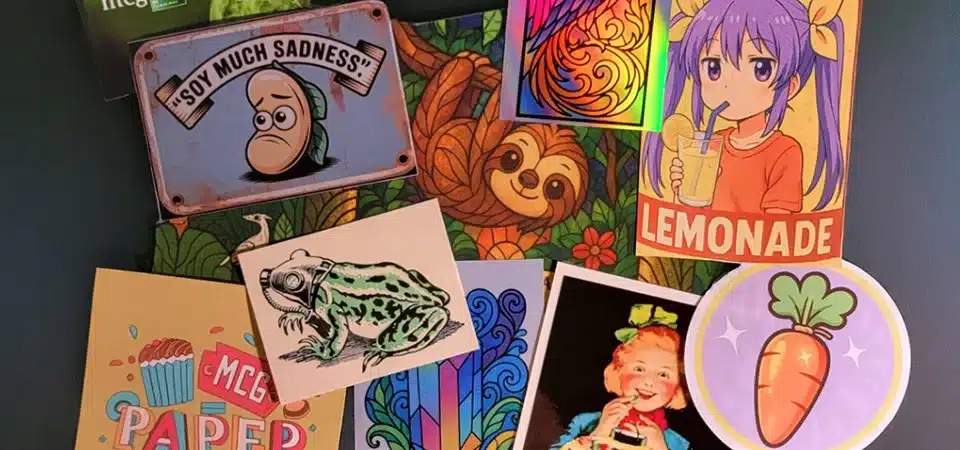what are stickers made of