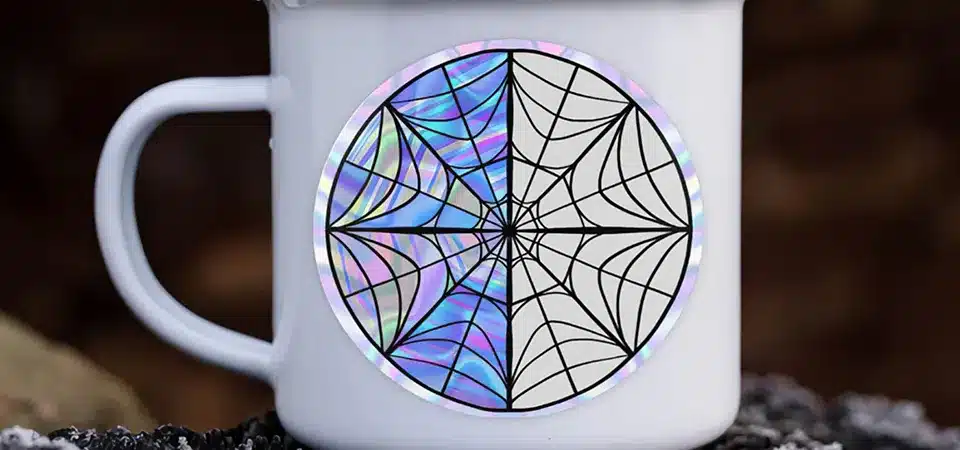 The Science Behind a Holographic Sticker An illustration showing how light reflects off a holographic surface to create a rainbow effect