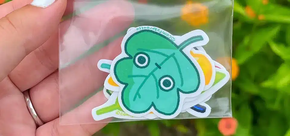 A beautiful, professionally packaged sticker pack ready for retail sale