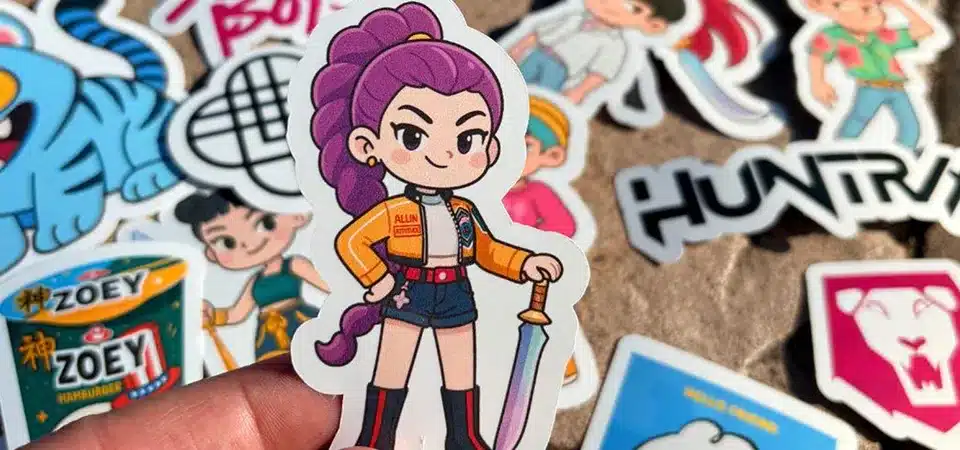 A branded box with a custom logo-shaped die-cut sticker used as a premium seal