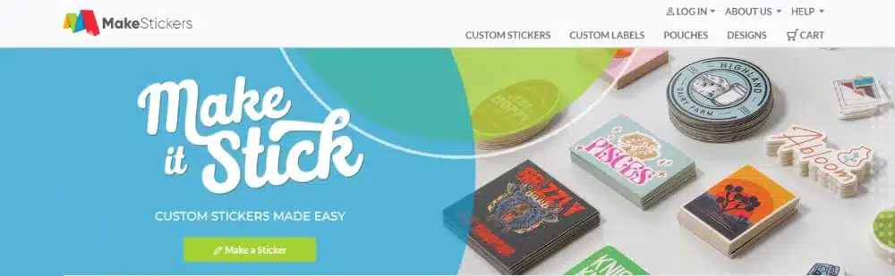 A simple diagram showing the Make Stickers process: Upload -> Proof -> Print & Ship