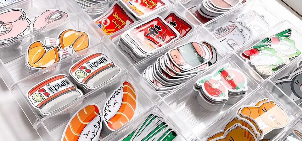 Stackable drawer units and digital catalog app on phone