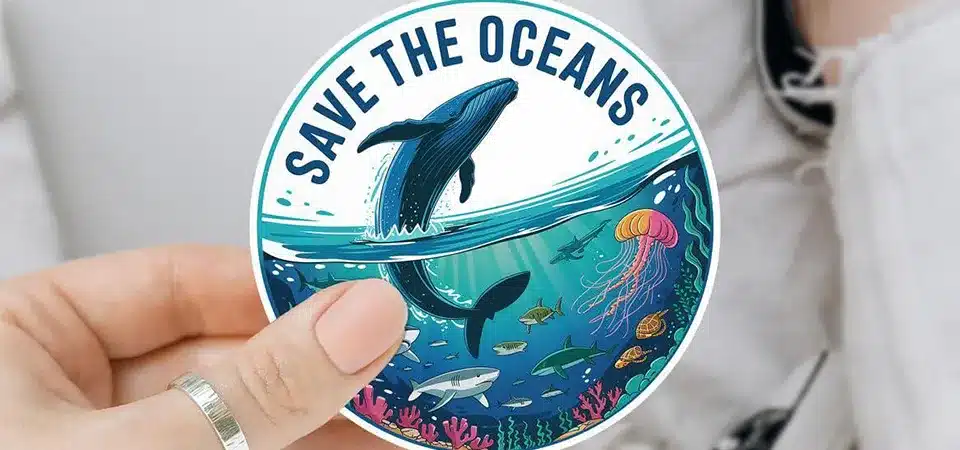 A hand using a squeegee to smoothly apply a large vinyl sticker to a clean surface