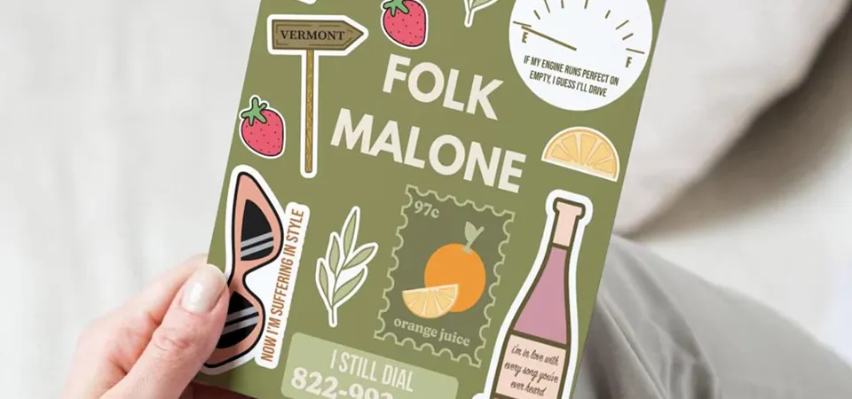 A screenshot of Canva or Procreate showing various sticker designs being arranged on a single sheet