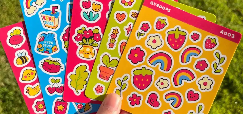 An illustration on a computer screen showing artwork with a separate vector cutline around it