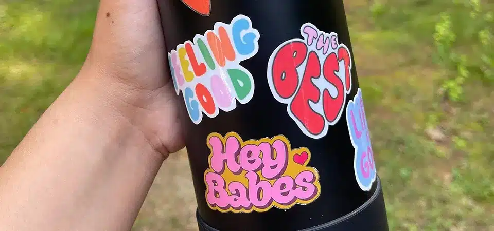 A giant ball made entirely of stickers