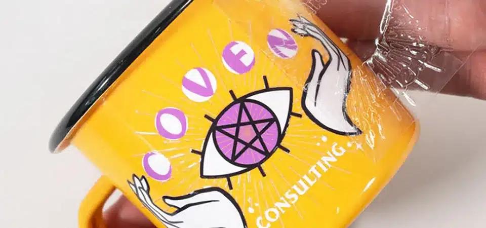 Different Types of Transfer Stickers A collage showing the three types: a complex color logo (cold), a t-shirt graphic (hot), and simple window lettering (vinyl)