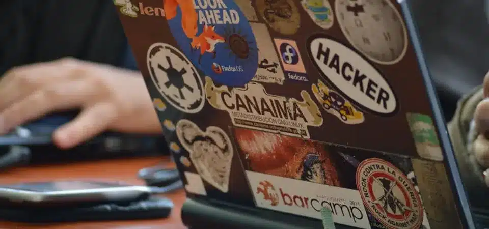 Close up of smoothing out a vinyl sticker to remove air bubbles