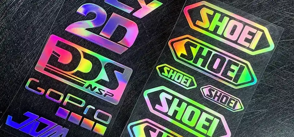 Microscope view revealing hidden text inside a hologram