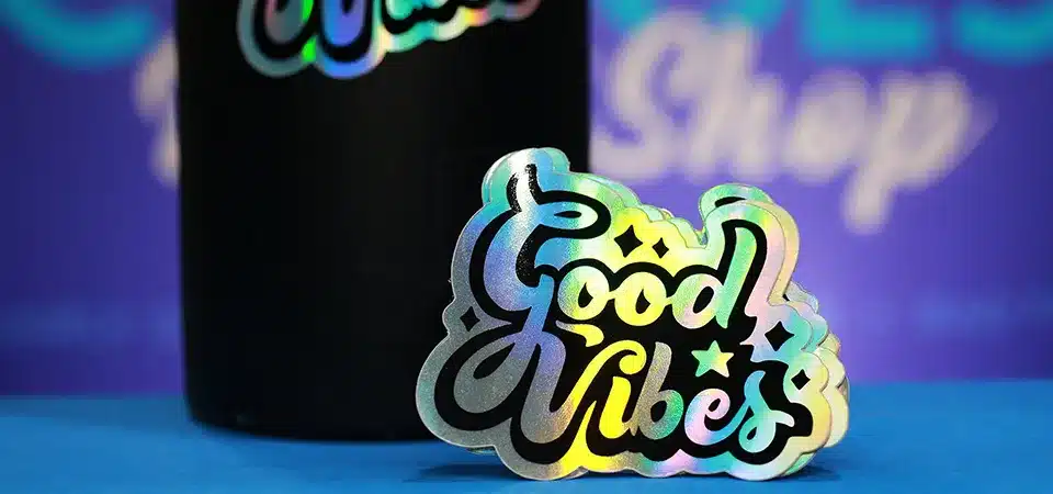 Luxury cosmetic box with silver holographic detailing