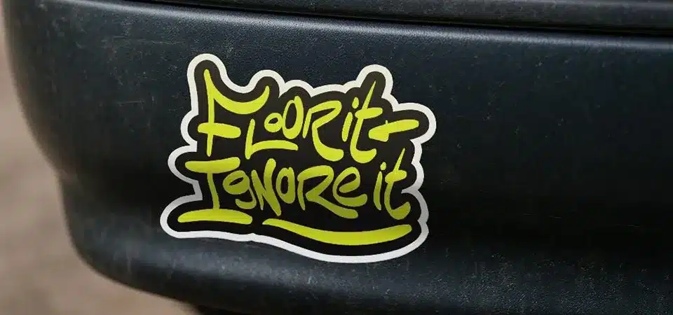 Die cut sticker showing custom shape without background