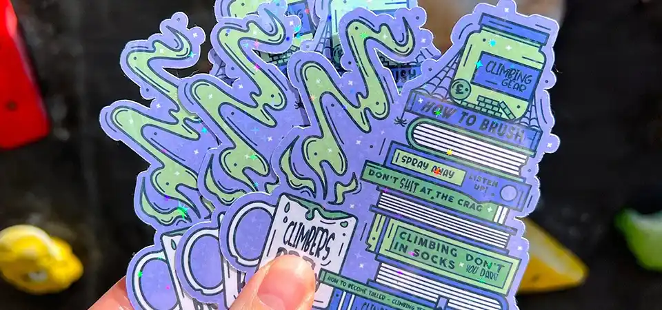 The Anatomy of a Sticker An infographic diagram showing the different layers of a sticker