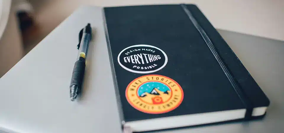 A co-branded sticker featuring the logos of a local bakery and a nearby coffee shop